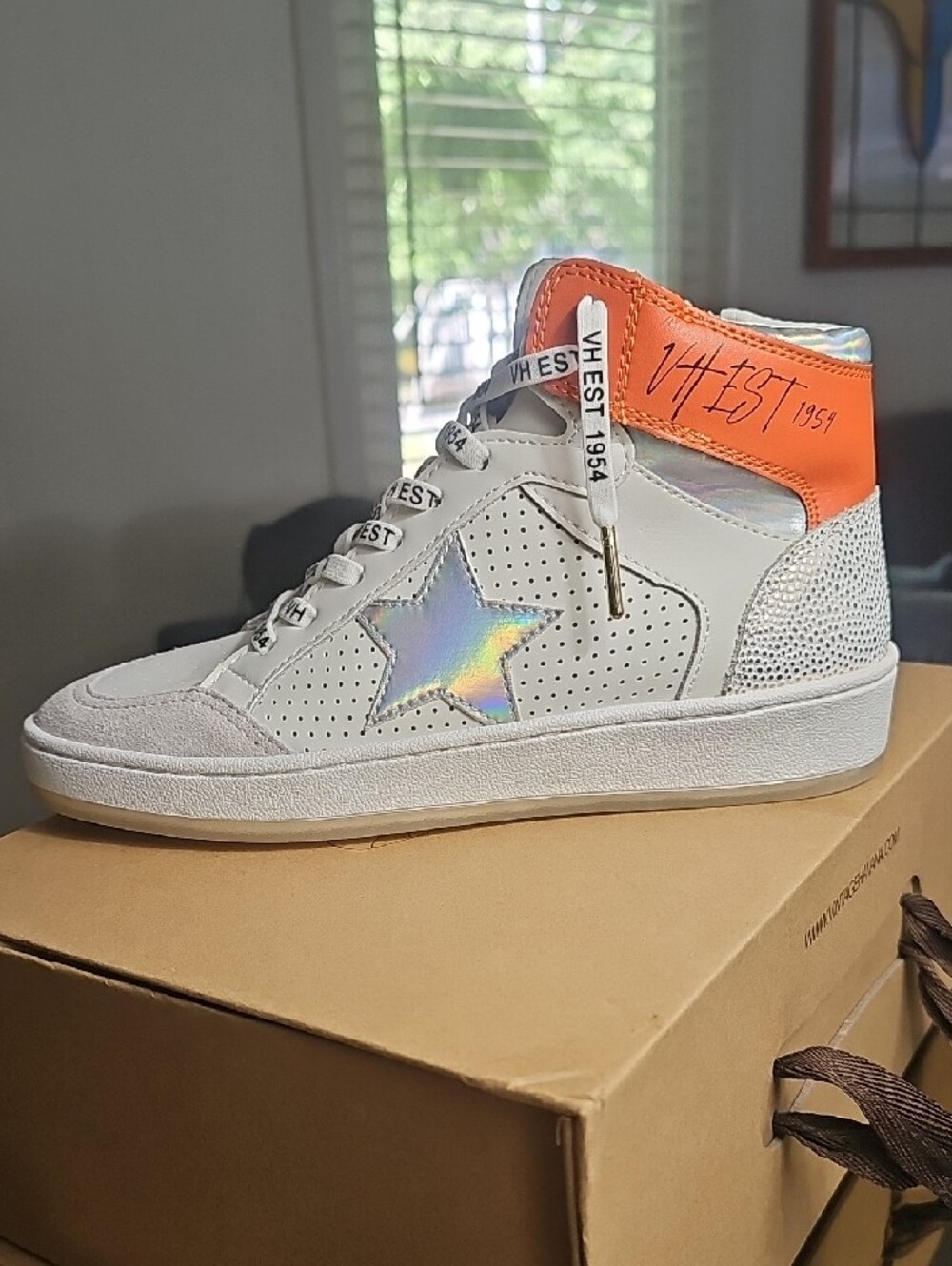 Vintage Havana Leather-Style High Top Sneakers